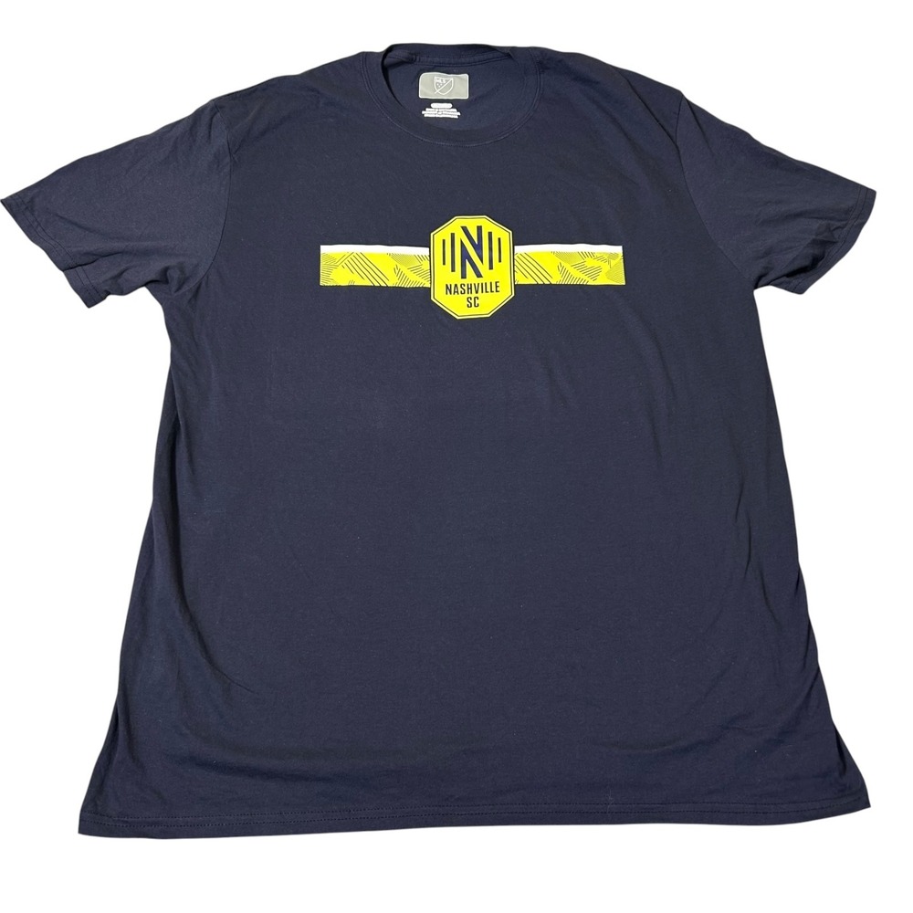 MLS Nashville SC Mens XL Navy Blue Graphic Short Sleeve T-Shirt Soccer Fan Gear